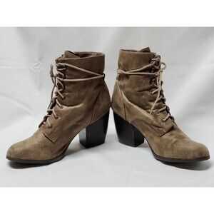 Maurice's Hayden Women's Tan, Zipper, Lace Up Boots Suede Size 11.